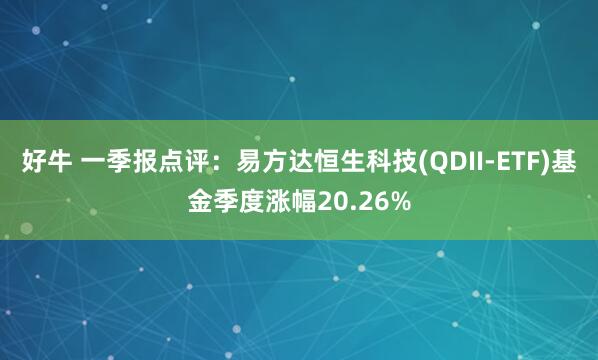好牛 一季报点评：易方达恒生科技(QDII-ETF)基金季度涨幅20.26%